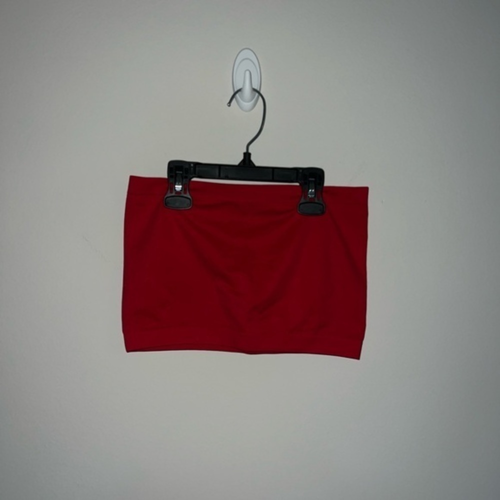 red tube top cropped one size Zenana
